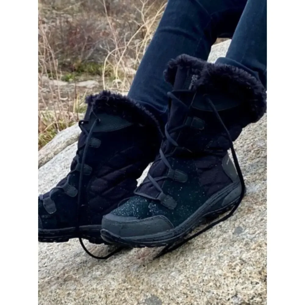Columbia Ice Maiden II Winter Snow Boots Black Grey Waterproof Size 9.5